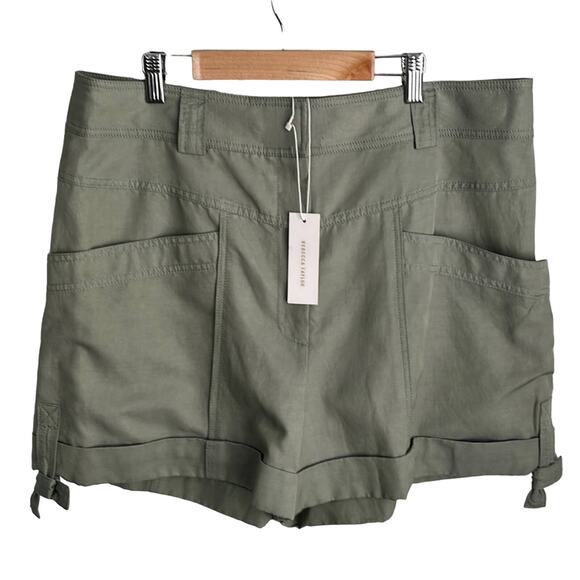 Rebecca Taylor Olive Green Twill Shorts Size 16 NWT